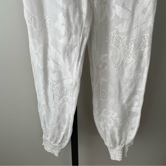 Aerie Crochet Tassel High Rise Jogger Boho Pant White Bohemian Coastal Swim - Picture 3 of 5